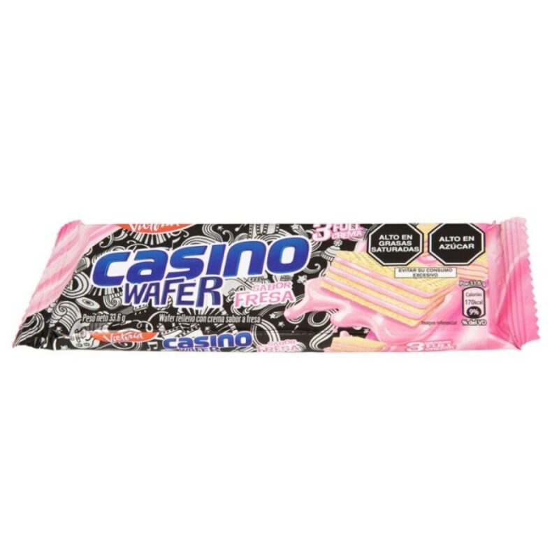 BONBON WAFER CASINO FRAISE (6X33.6GR)